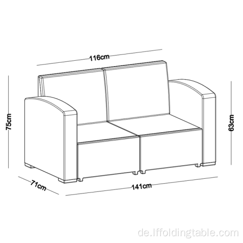 4-Sitzer PP Outdoor Sofa Set